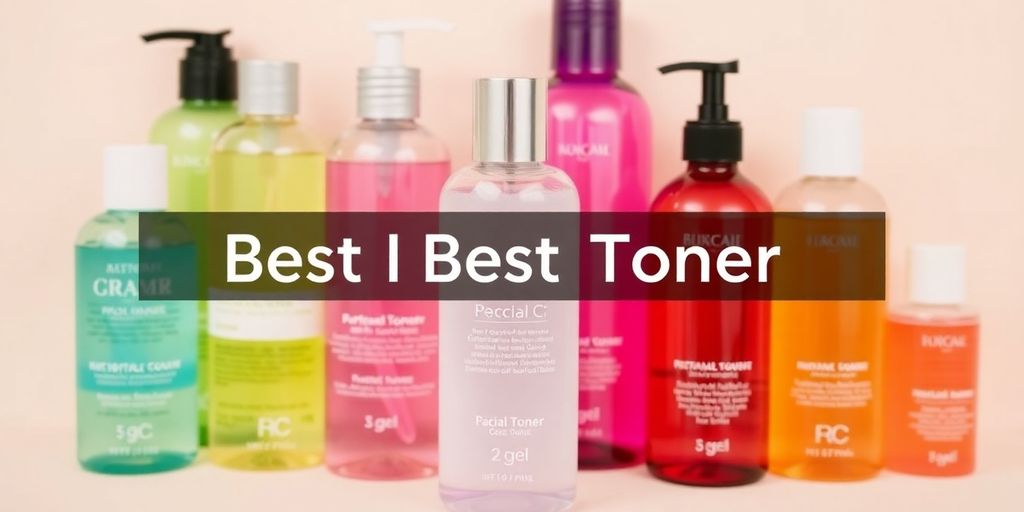 Flere ansikts tonere i forskjellige flasker og farger