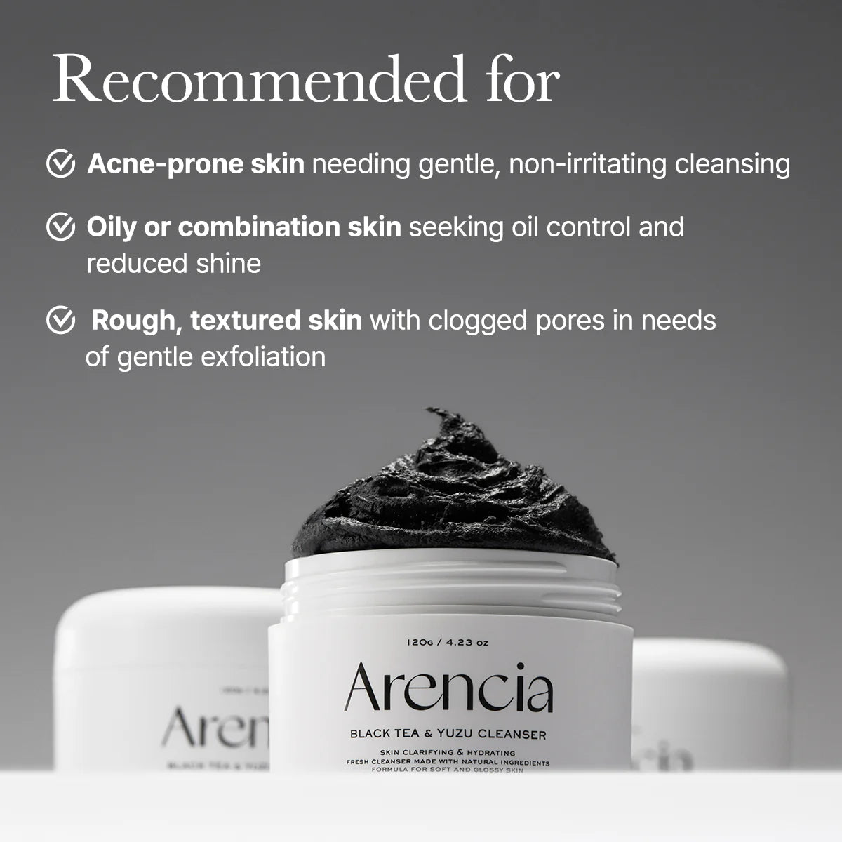 Arencia Black Tea & Yuzu Rice Mochi Cleanser 120g