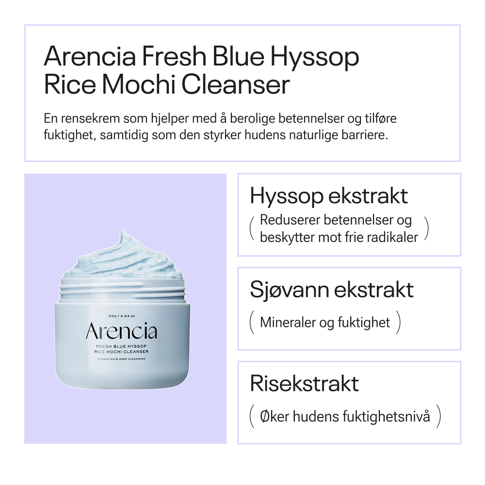 Arencia Fresh Blue Hyssop Rice Mochi Cleanser 120g