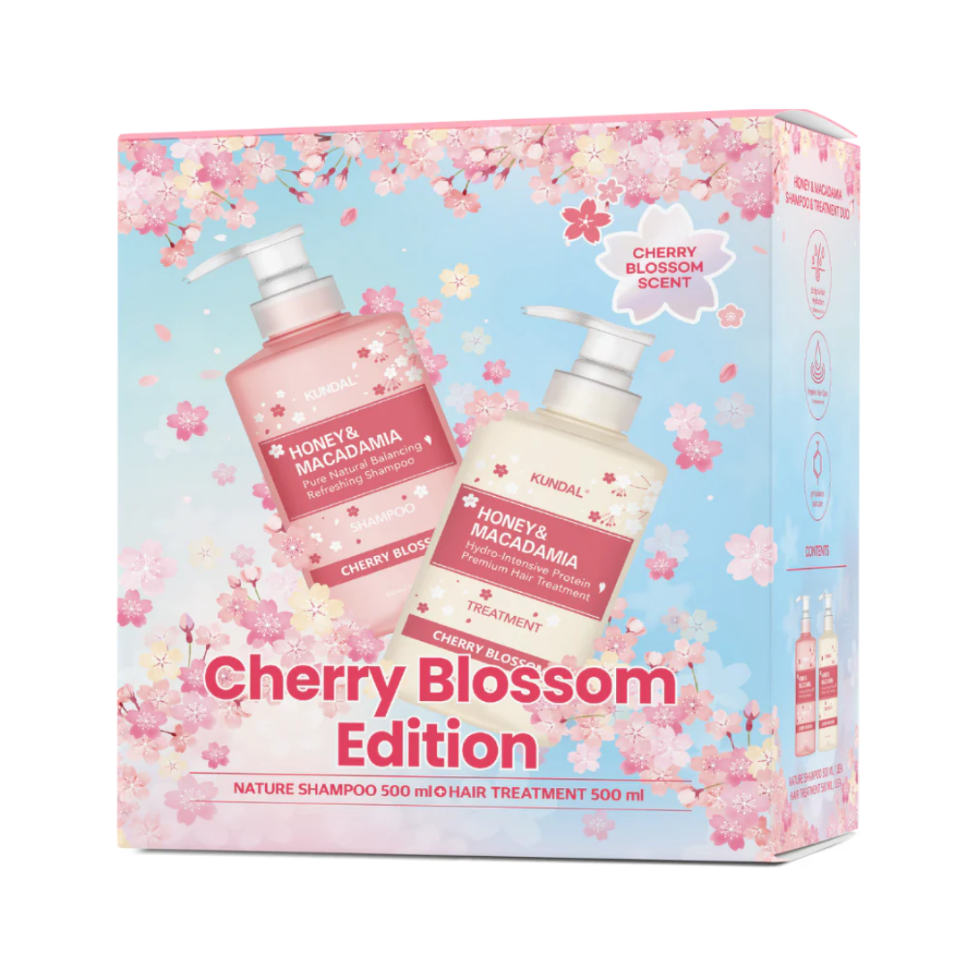 Kundal Honey & Macadamia Shampoo + Treatment Set - Cherry Blossom