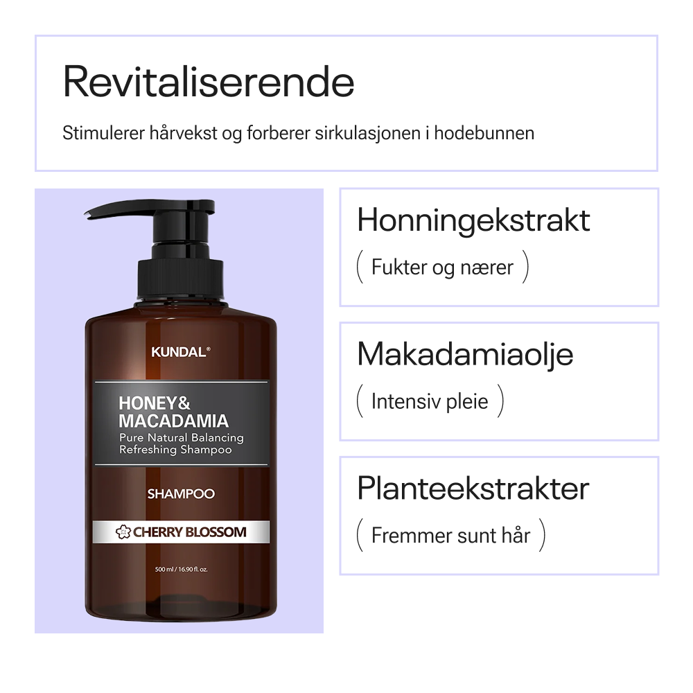 Kundal Honey & Macadamia Pure Natural Refreshing Shampoo Cherry Blossom 500ml