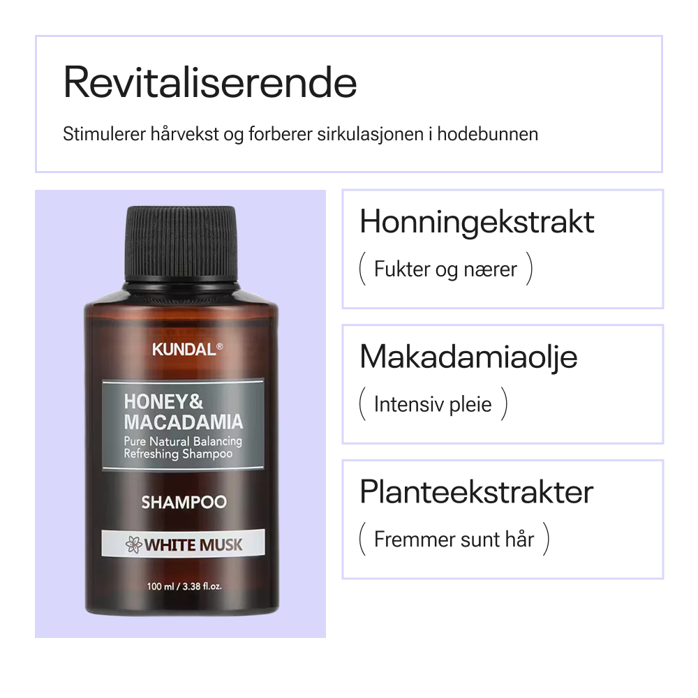Kundal Honey & Macadamia Pure Natural Refreshing Shampoo White Musk 100ml