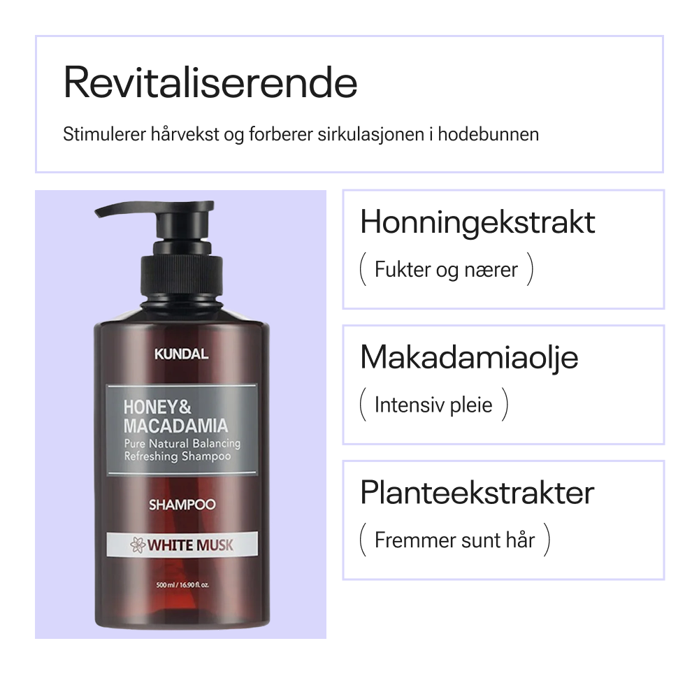 Kundal Honey & Macadamia Pure Natural Refreshing Shampoo White Musk 500ml