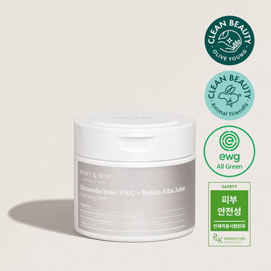 Mary & May Gluconolactone (PHA) +Betula Alba Juice Cleansing Pad