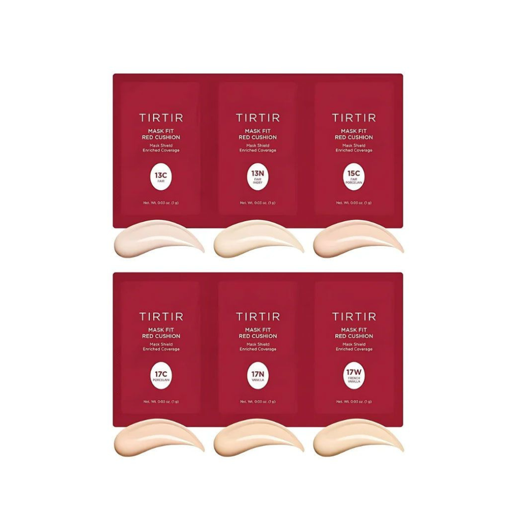 Tirtir Mask Fit Red Cushion 6 Shade Trial Kit 1g*6EA (13C-17W) - Light