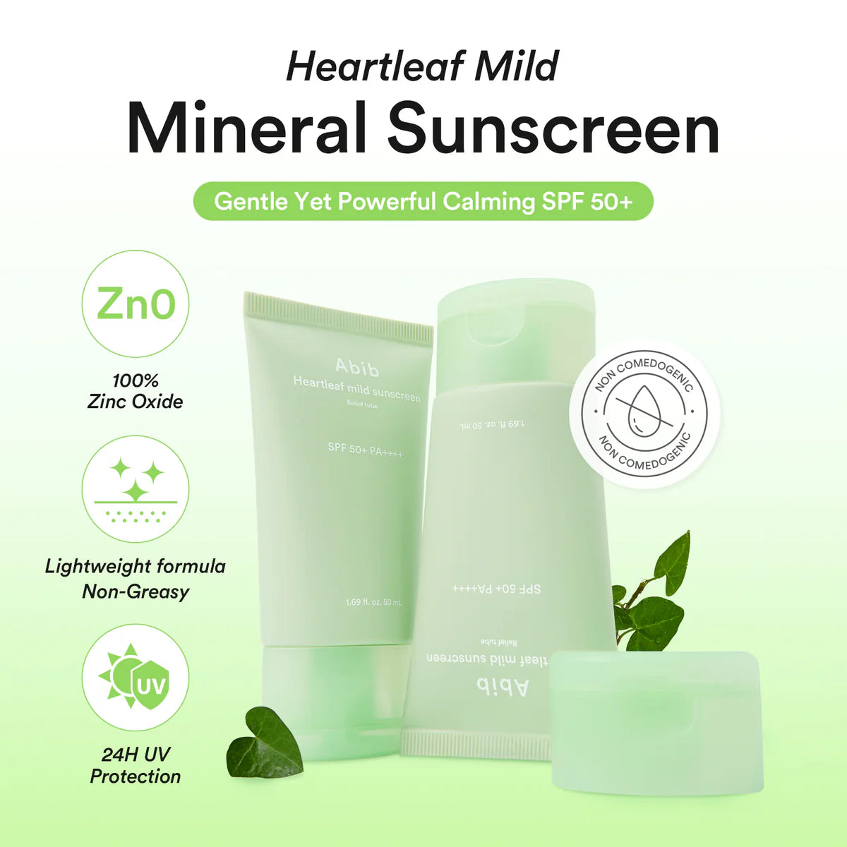 Abib Heartleaf Mild Sunscreen Relief Tube