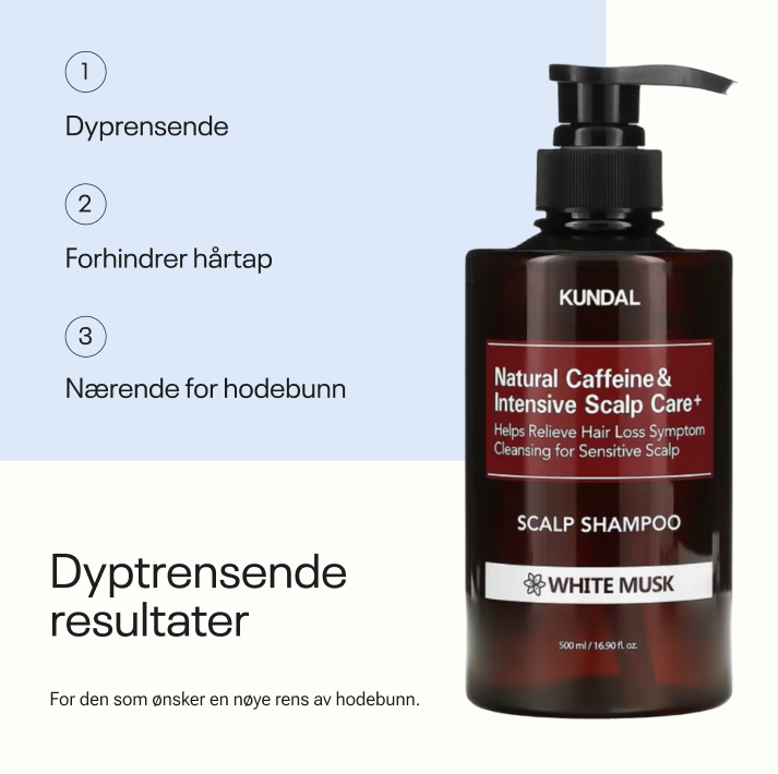 Kundal Natural Caffeine & Intensive Scalp Care+ Scalp Shampoo White Musk