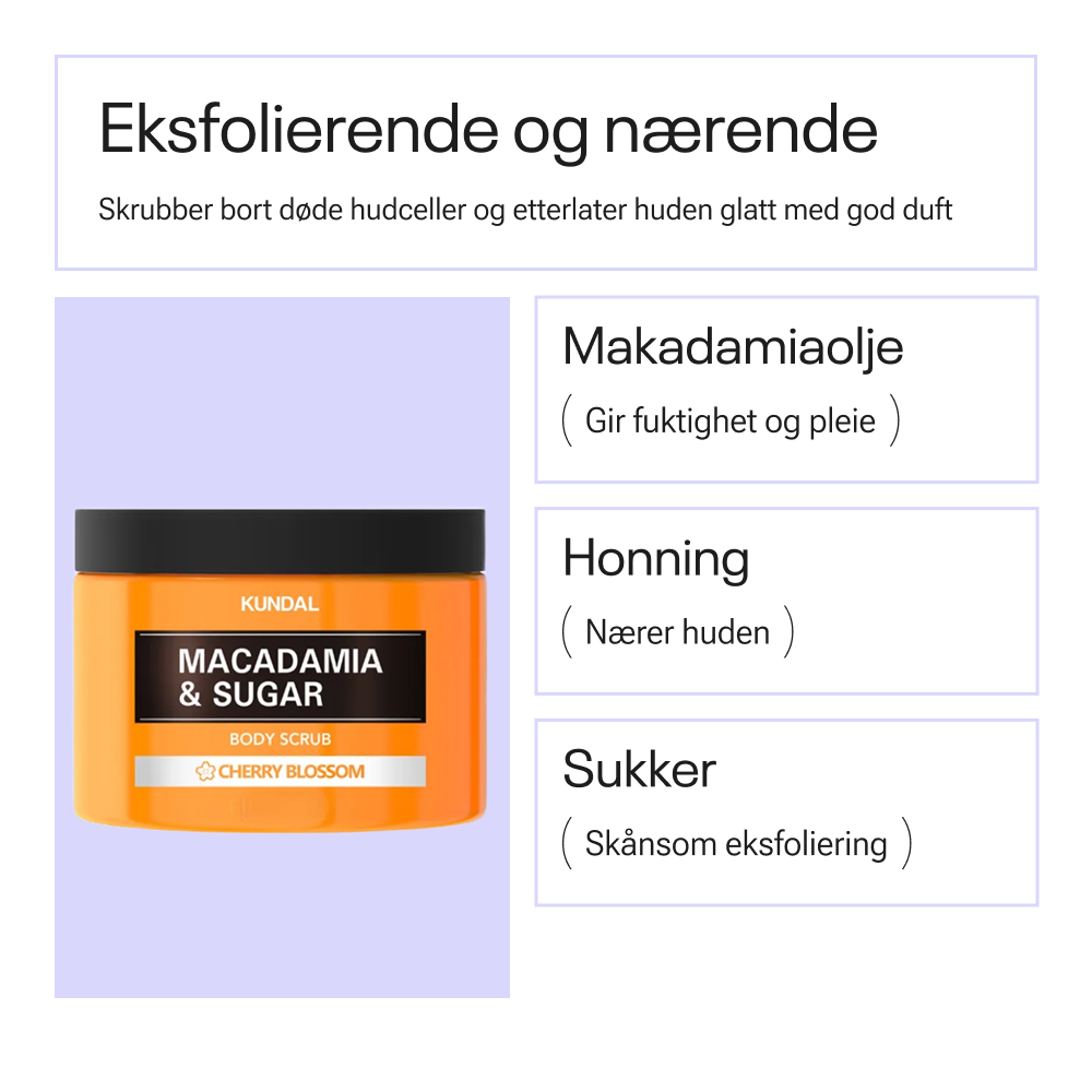 Kundal Macadamia & Sugar Body Scrub Cherry Blossom 550 g