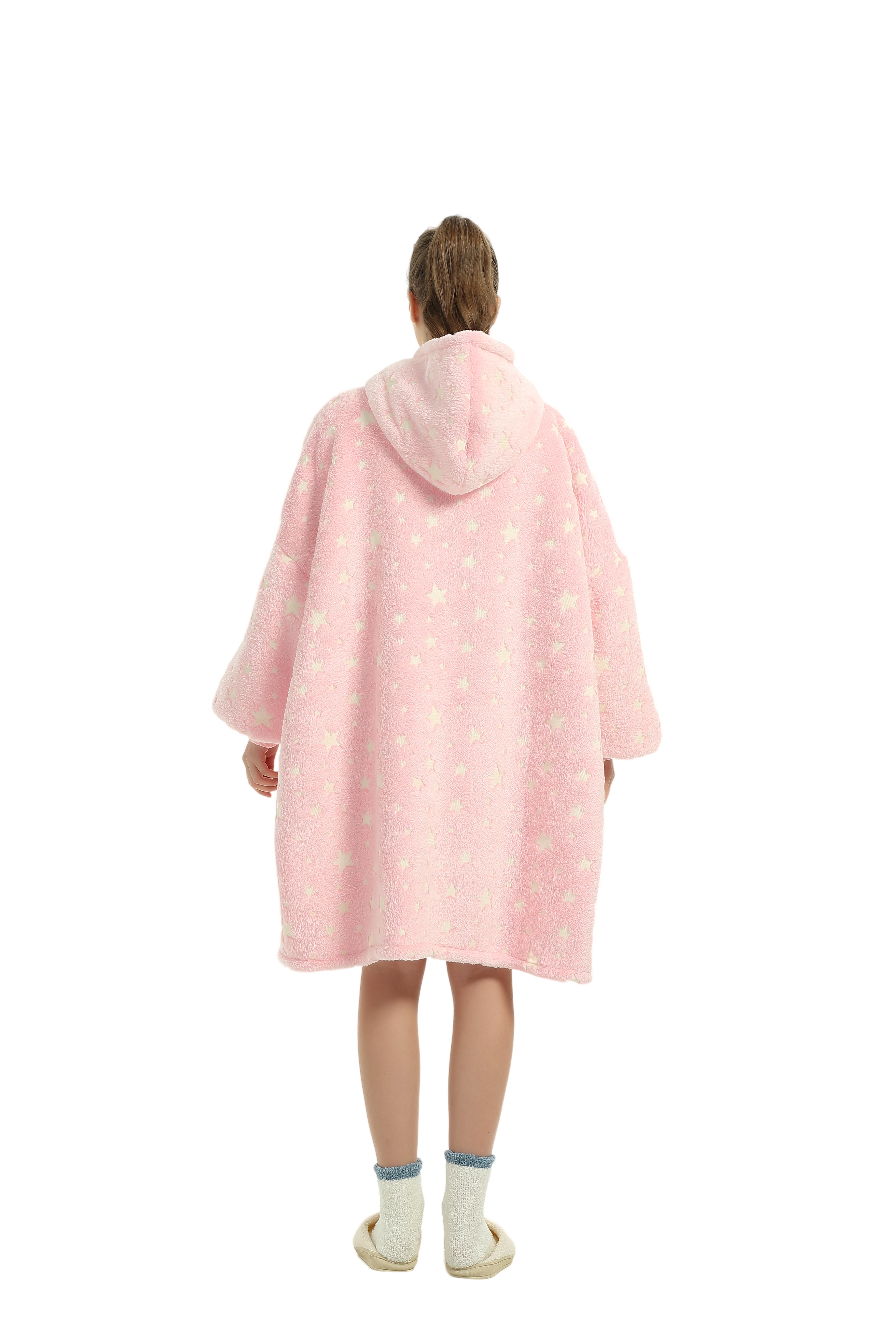 Beauty Mall Kosegenser I Flanell – Lys Rosa Med Stjerner