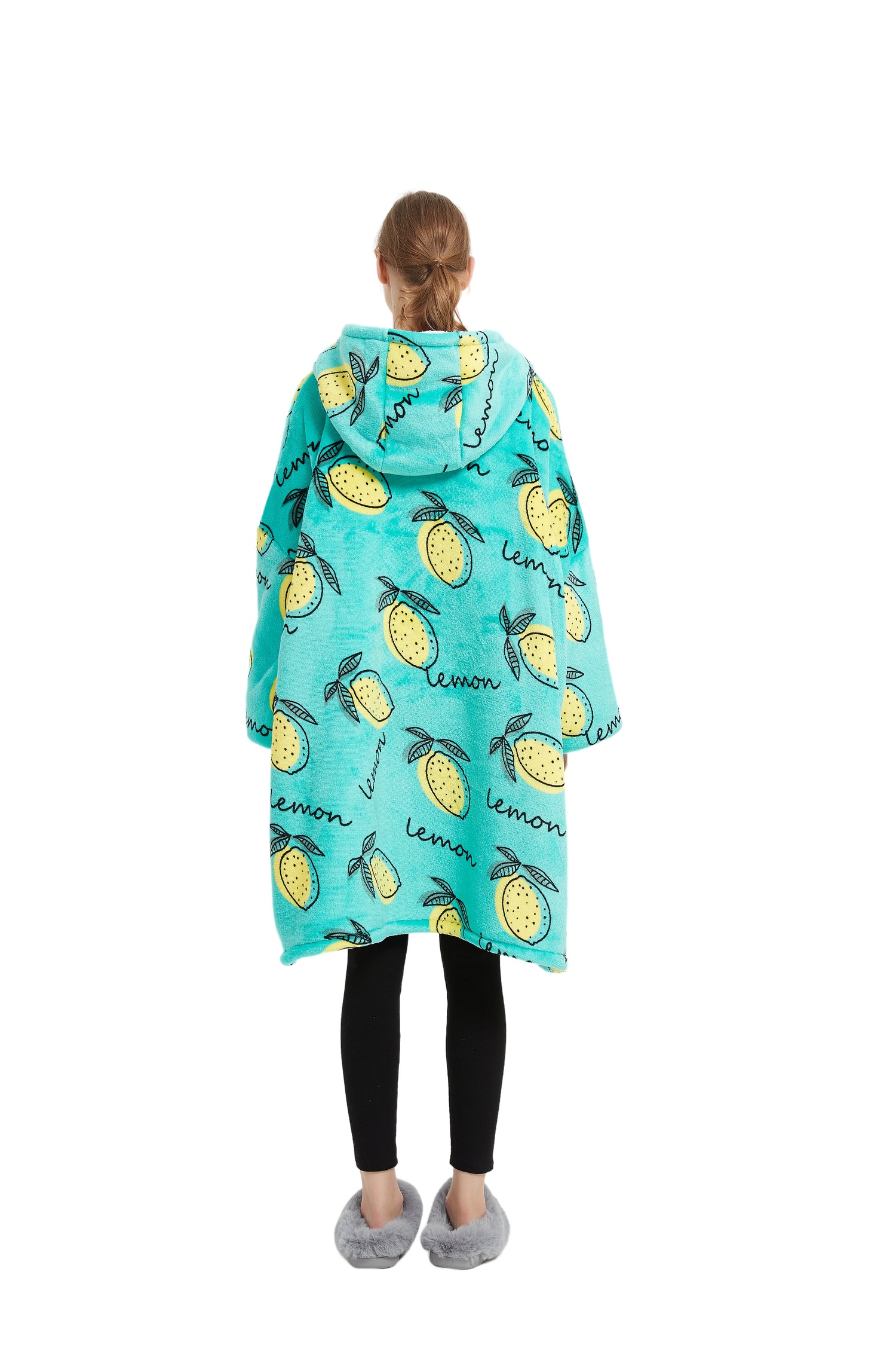 Beauty Mall Kosegenser Med Sitronmønster – Turkis