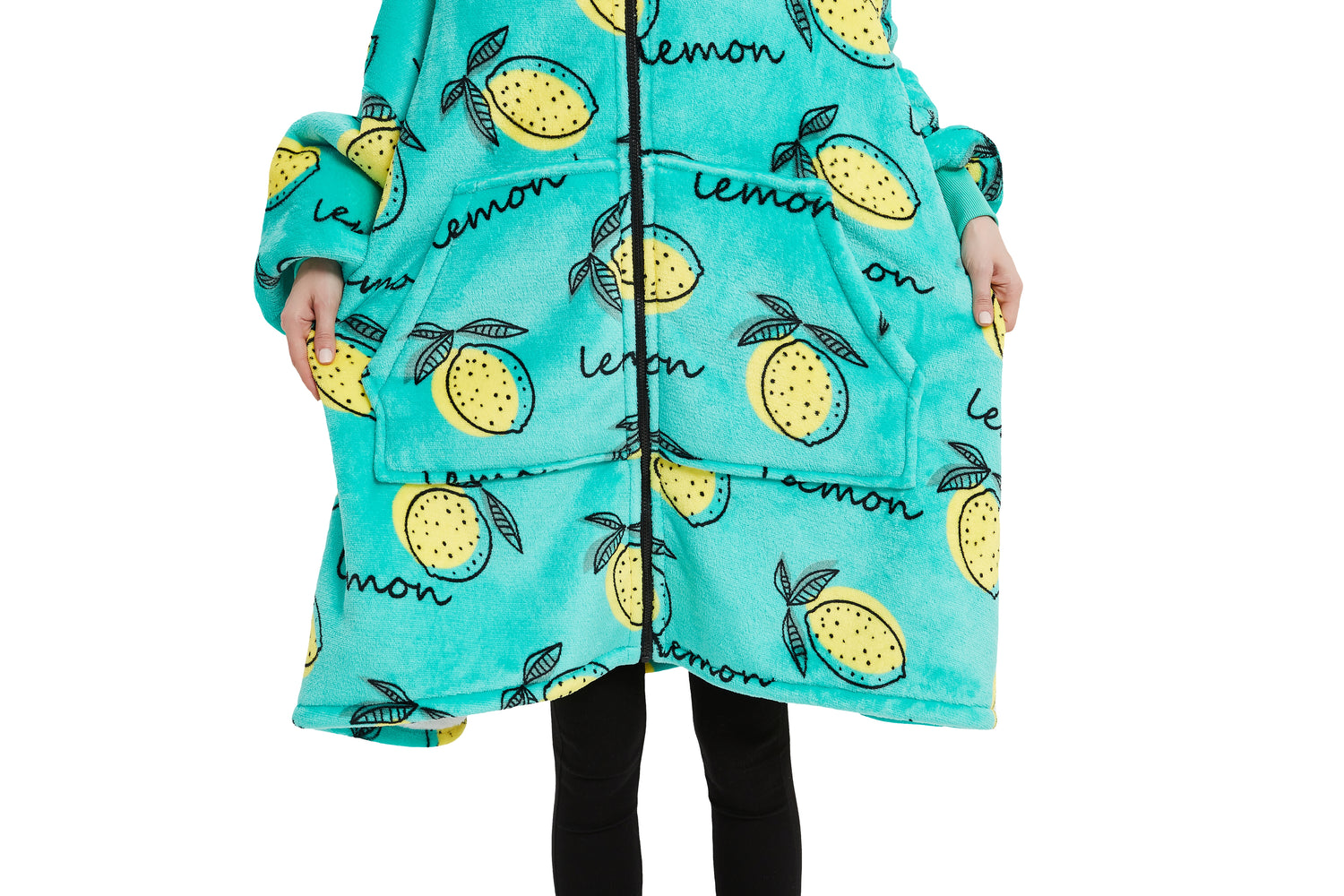 Beauty Mall Kosegenser Med Sitronmønster – Turkis