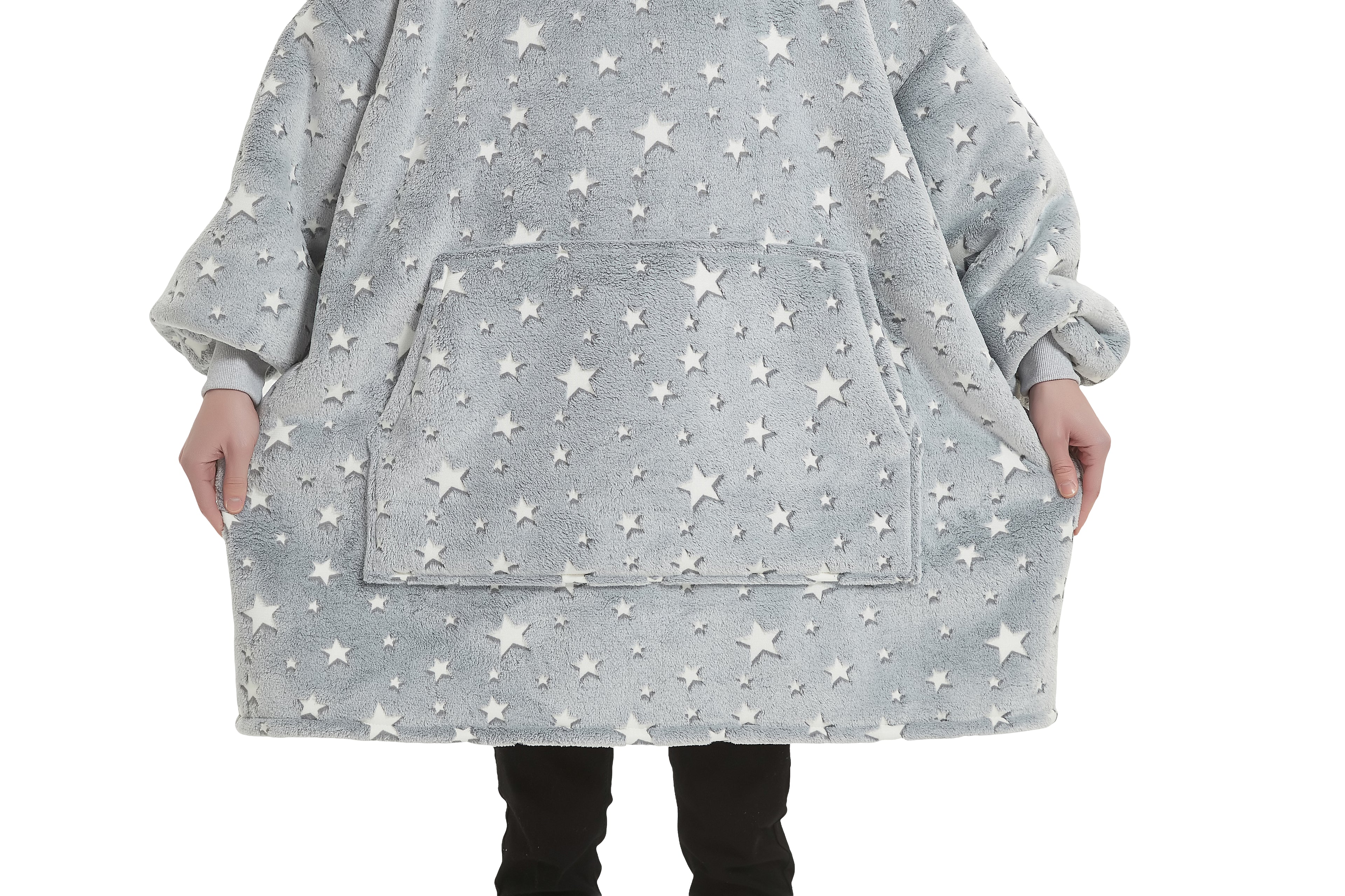 Beauty Mall Kosegenser I Flanell – Grå Stjerner