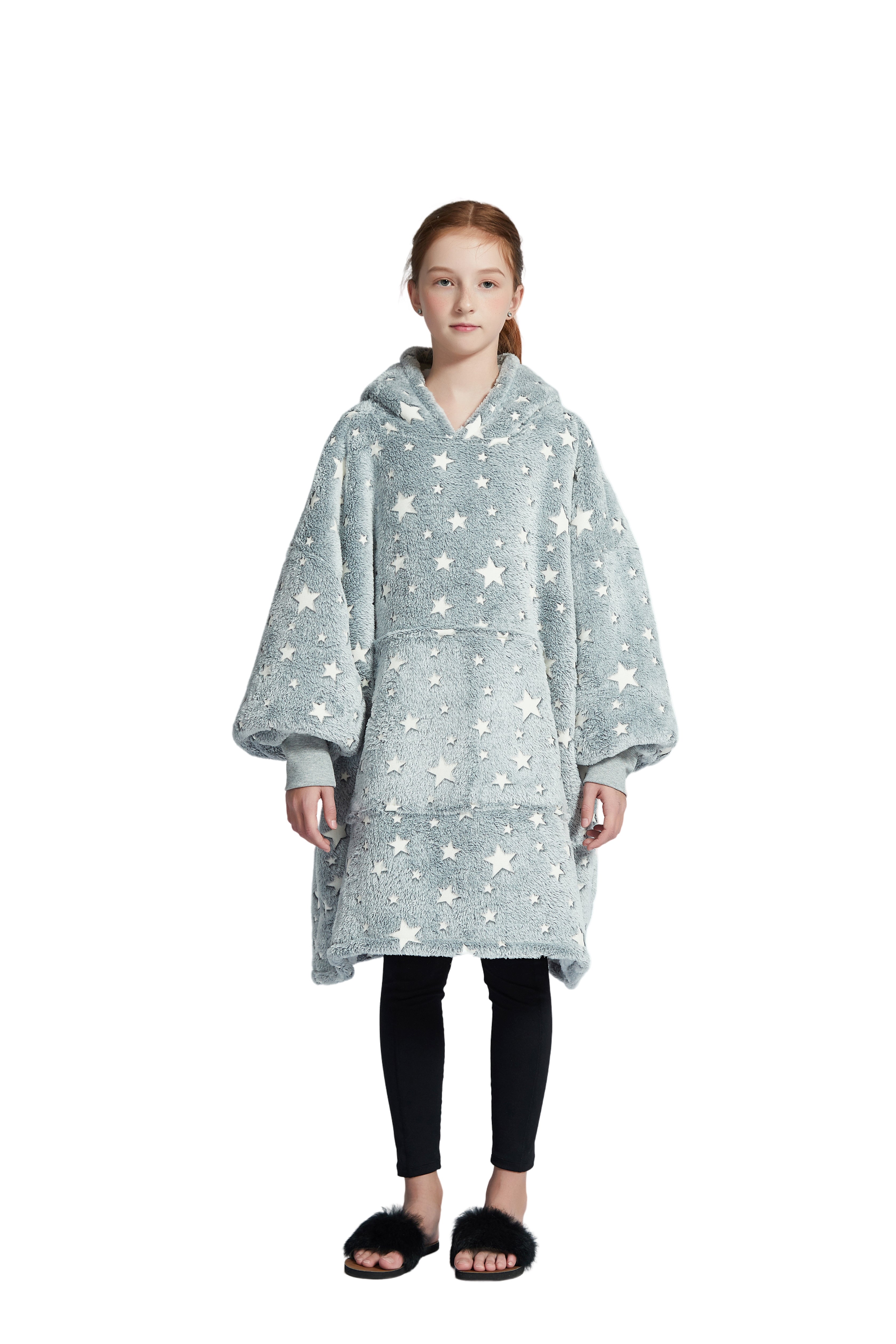 Beauty Mall Kosegenser For Barn – Grå Med Stjerner