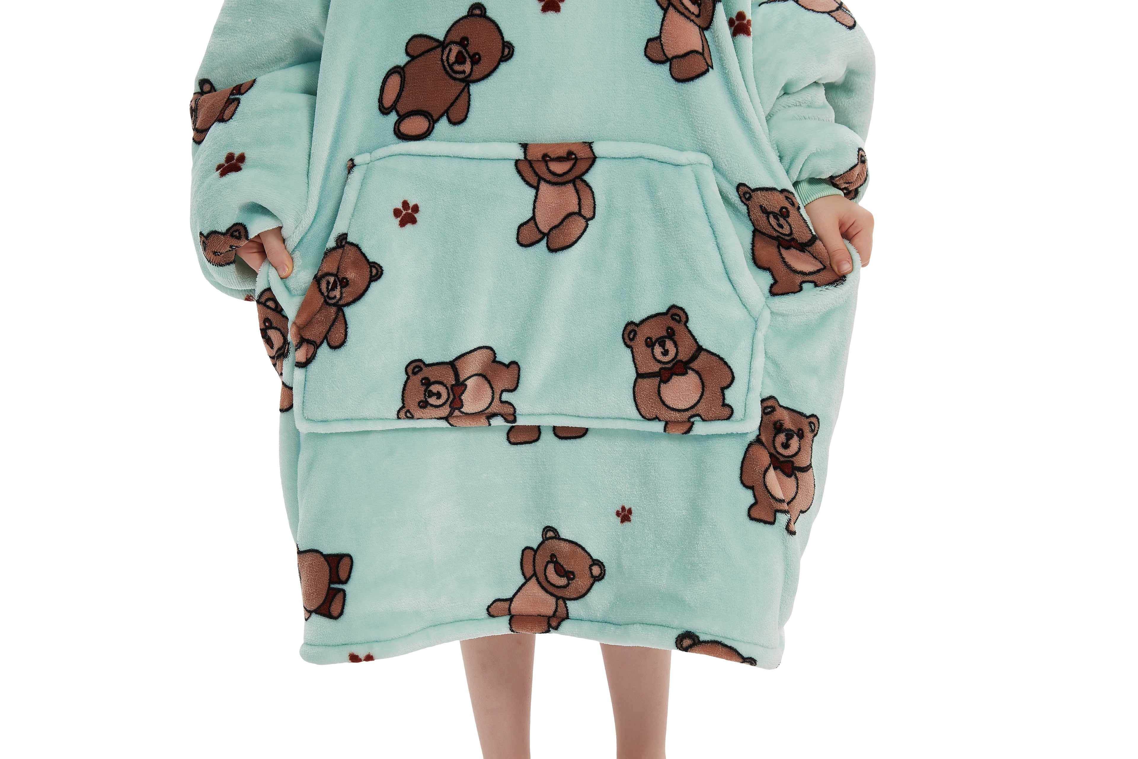 Beauty Mall Kosegenser For Barn – Mintgrønn Med Teddybjørn