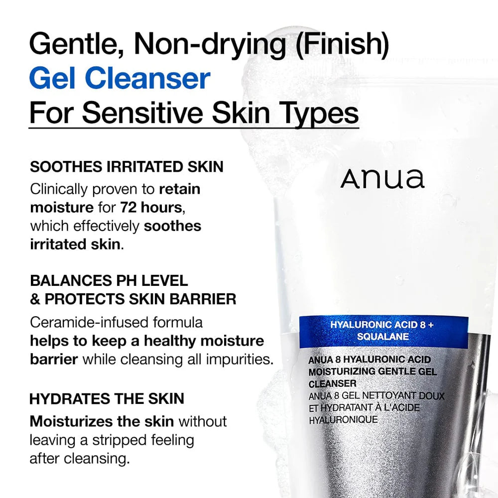 Anua 8 Hyaluronic Acid Moisturizing Gentle Gel Cleanser