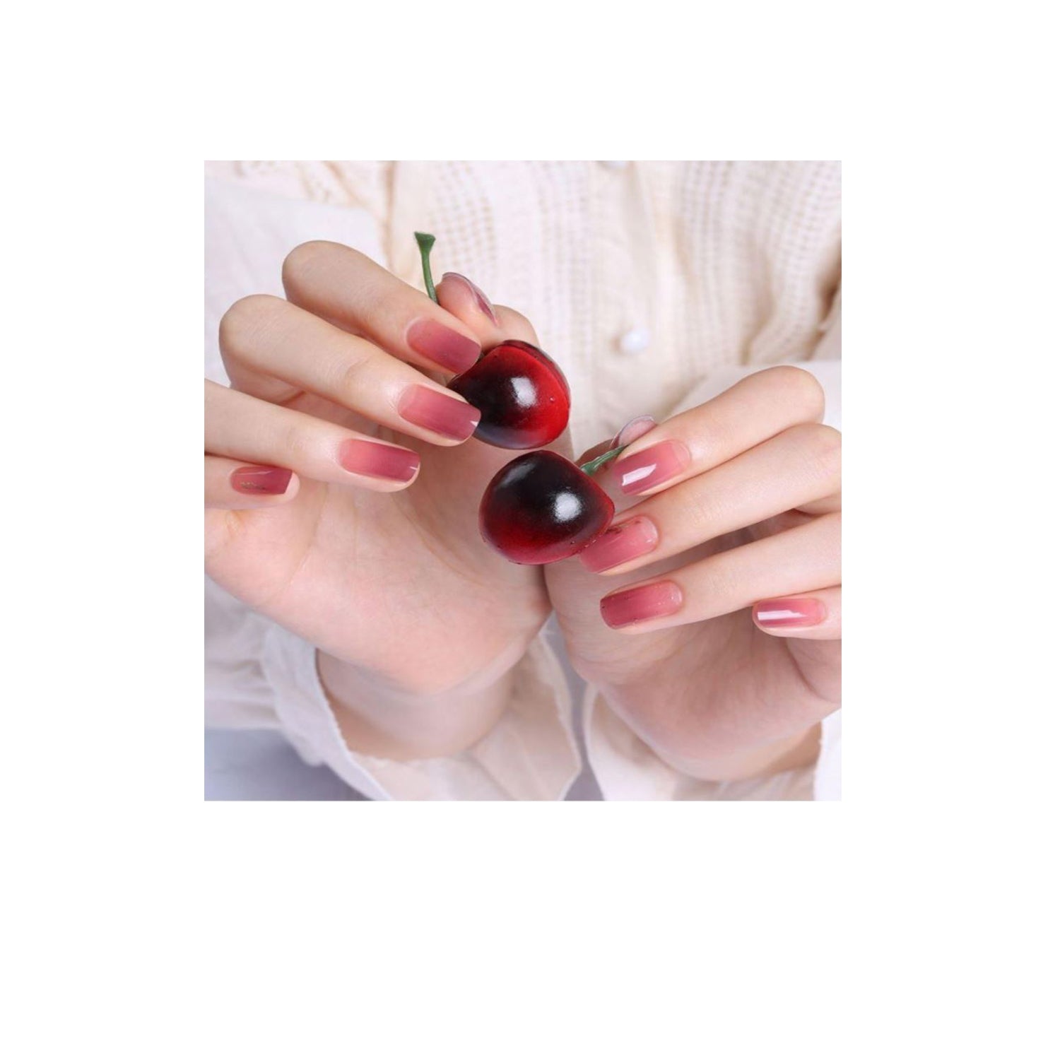 GLOSSY BLOSSOM GEL NAIL STRIPS BERRY