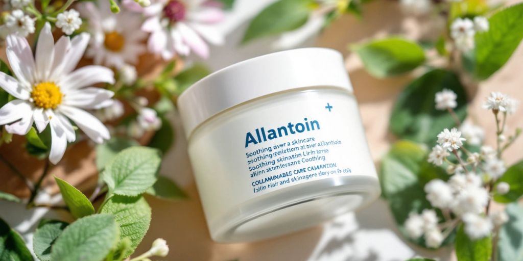Nærbilde av hudpleieprodukt med allantoin.