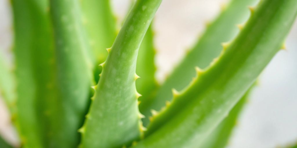 Nærbilde av Aloe Barbadensis blader.