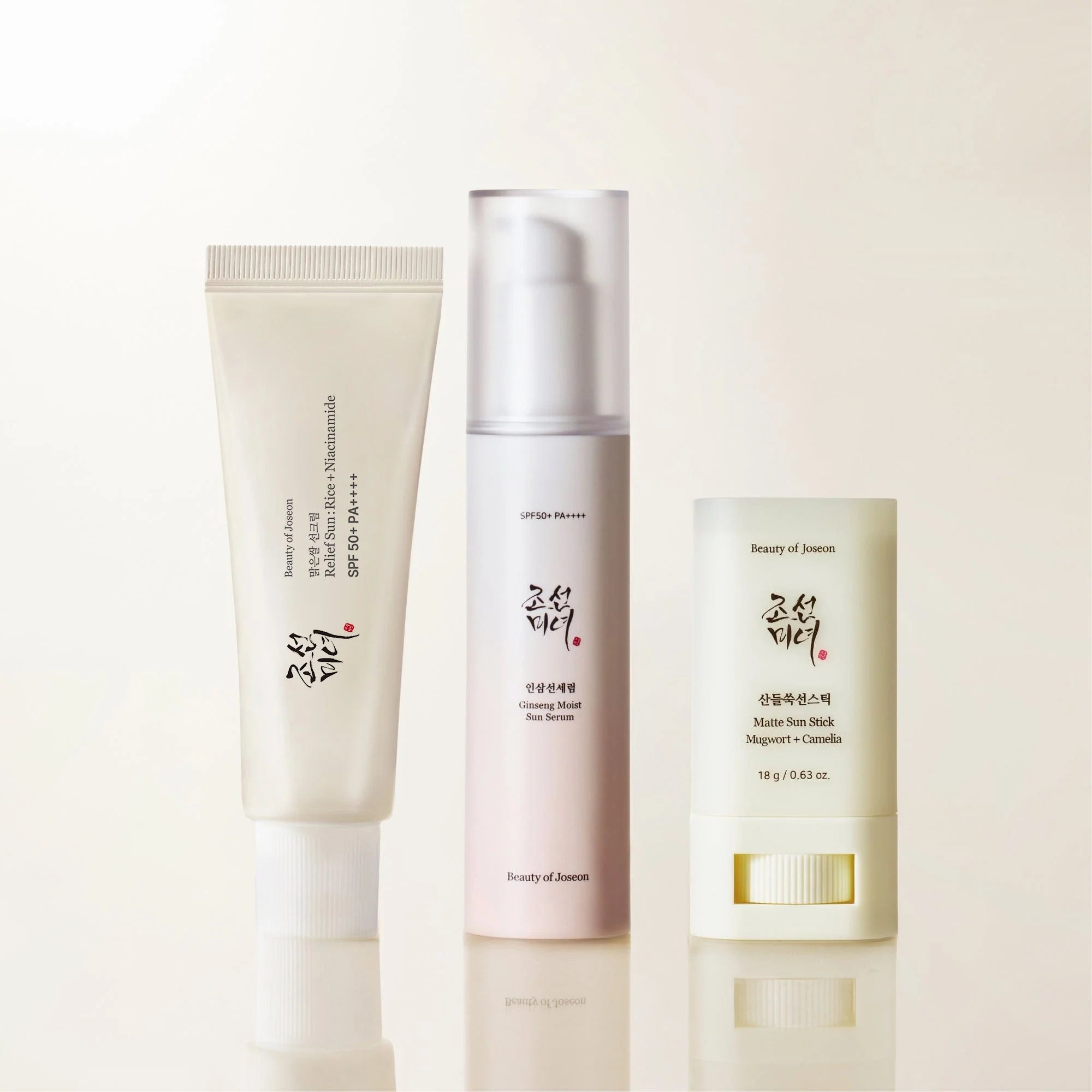 Beauty Of Joseon Sun Trio (Relief Sun, Ginseng Moist Sun Serum, Matte Sun Stick)