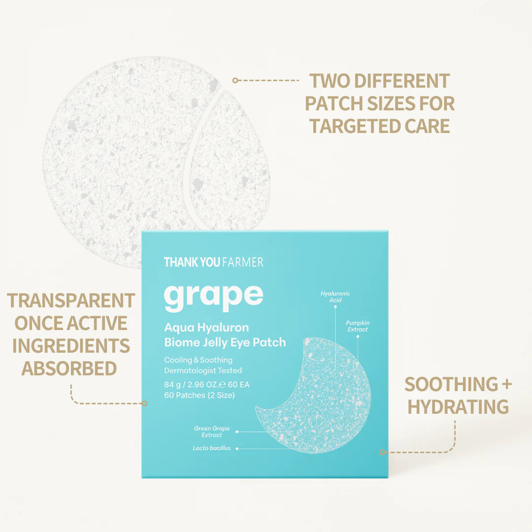 Thank You Farmer Grape Aqua Hyaluron Biome Jelly Eye Patch