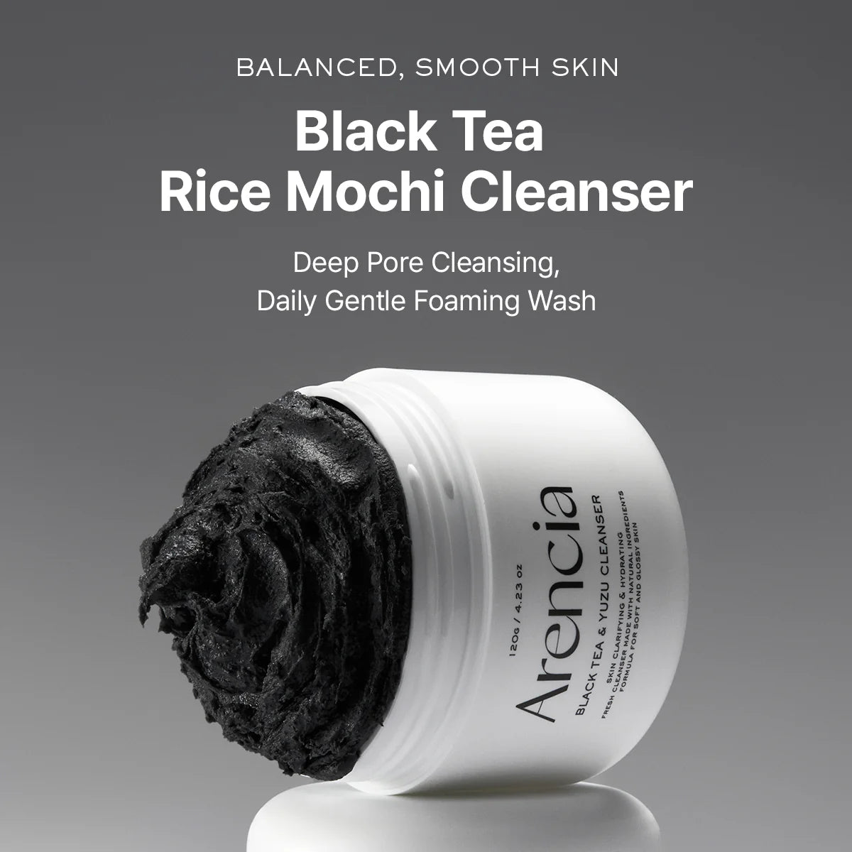 Arencia Black Tea &amp; Yuzu Rice Mochi Cleanser 120g