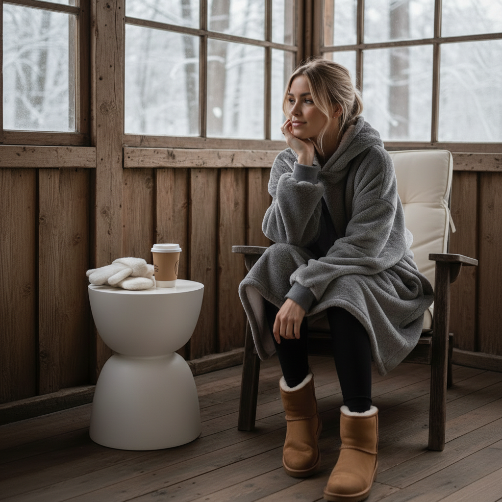 Beauty Mall Kosegenser Med Glidelås I Flanell – Blå og svart rutete