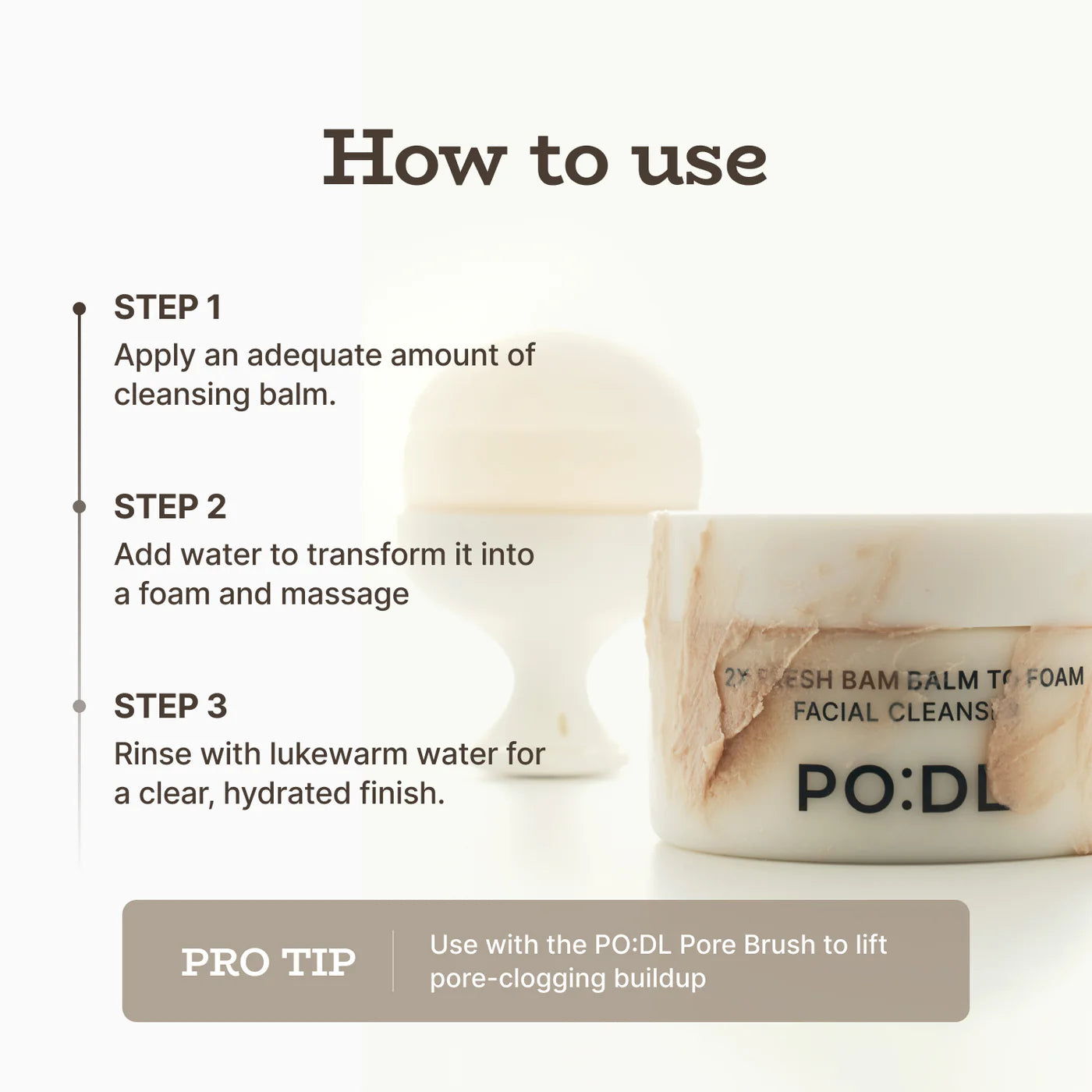 PO:DL 2X Fresh Bam Balm To Foam Cleanser
