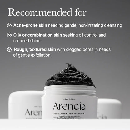 Arencia Black Tea &amp; Yuzu Rice Mochi Cleanser 120g