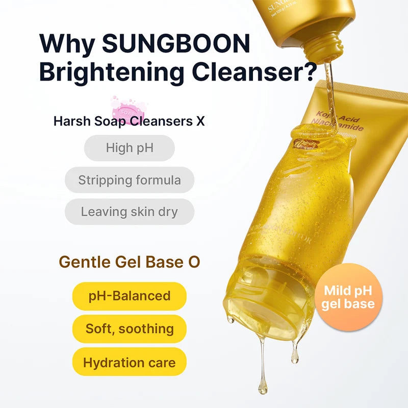 Sungboon Editor Kojic Acid Niacinamide Radiance Soothing Gel Cleanser