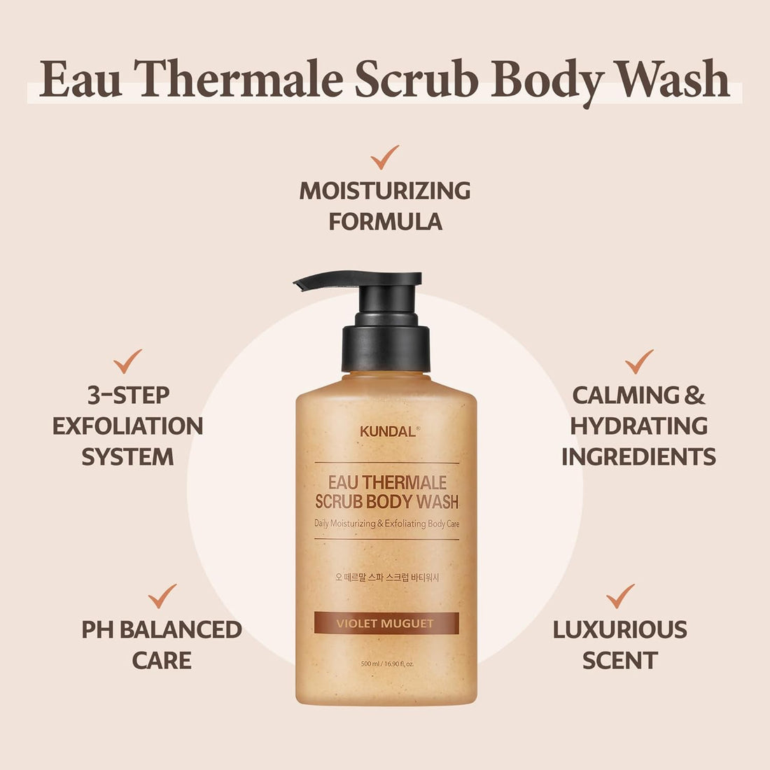 Kundal Scrub Body Wash - Violet Muguet 500 ml