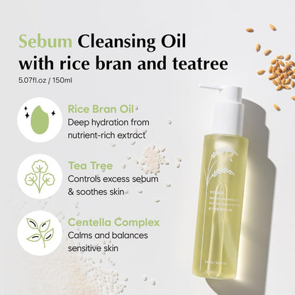 Midha Sebum Cleansing Oil With Rice Bran &amp; Tea Tree