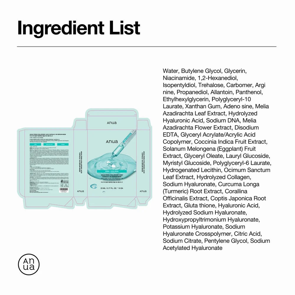 Anua PDRN Hyaluronic Acid Capsule 100 Serum Mask
