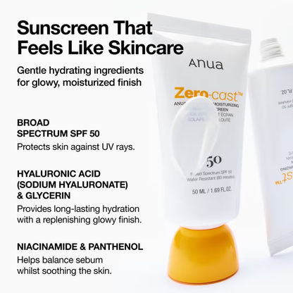 Anua Zero-Cast Moisturizing Finish Sunscreen