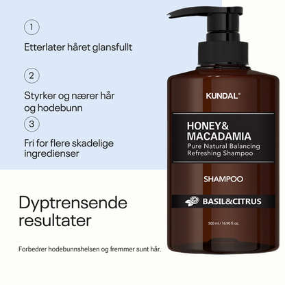 Kundal Honey &amp; Macadamia Pure Natural Refreshing Shampoo Basil &amp; Citrus 500ml