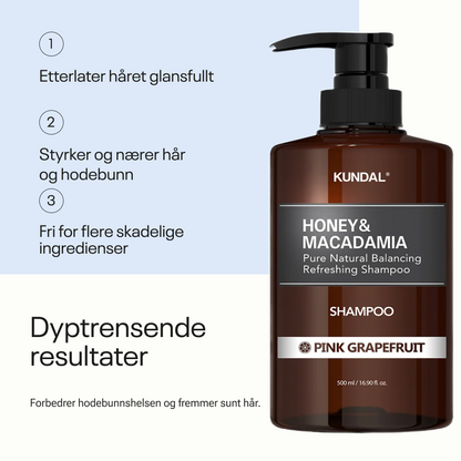 Kundal Honey &amp; Macadamia Pure Natural Refreshing Shampoo Pink Grapefruit 500ml