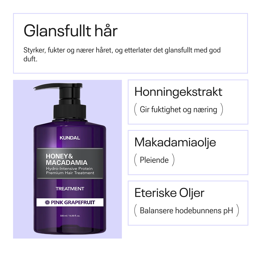 Kundal Honey &amp; Macadamia Treatment Pink Grapefruit 500ml
