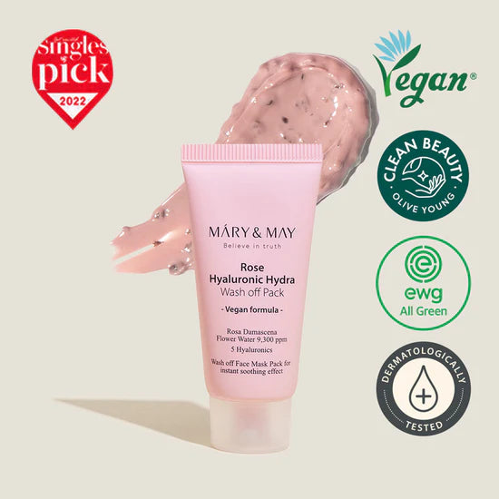 Mary &amp; May Rose Hyaluronic Hydra Wash off Pack 30 g