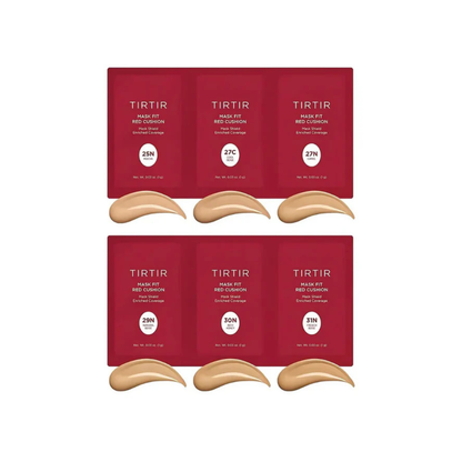 TIRTIR Mask Fit Red Cushion 6 Shade Trial Kit 1g*6EA (25N-31N) - Medium