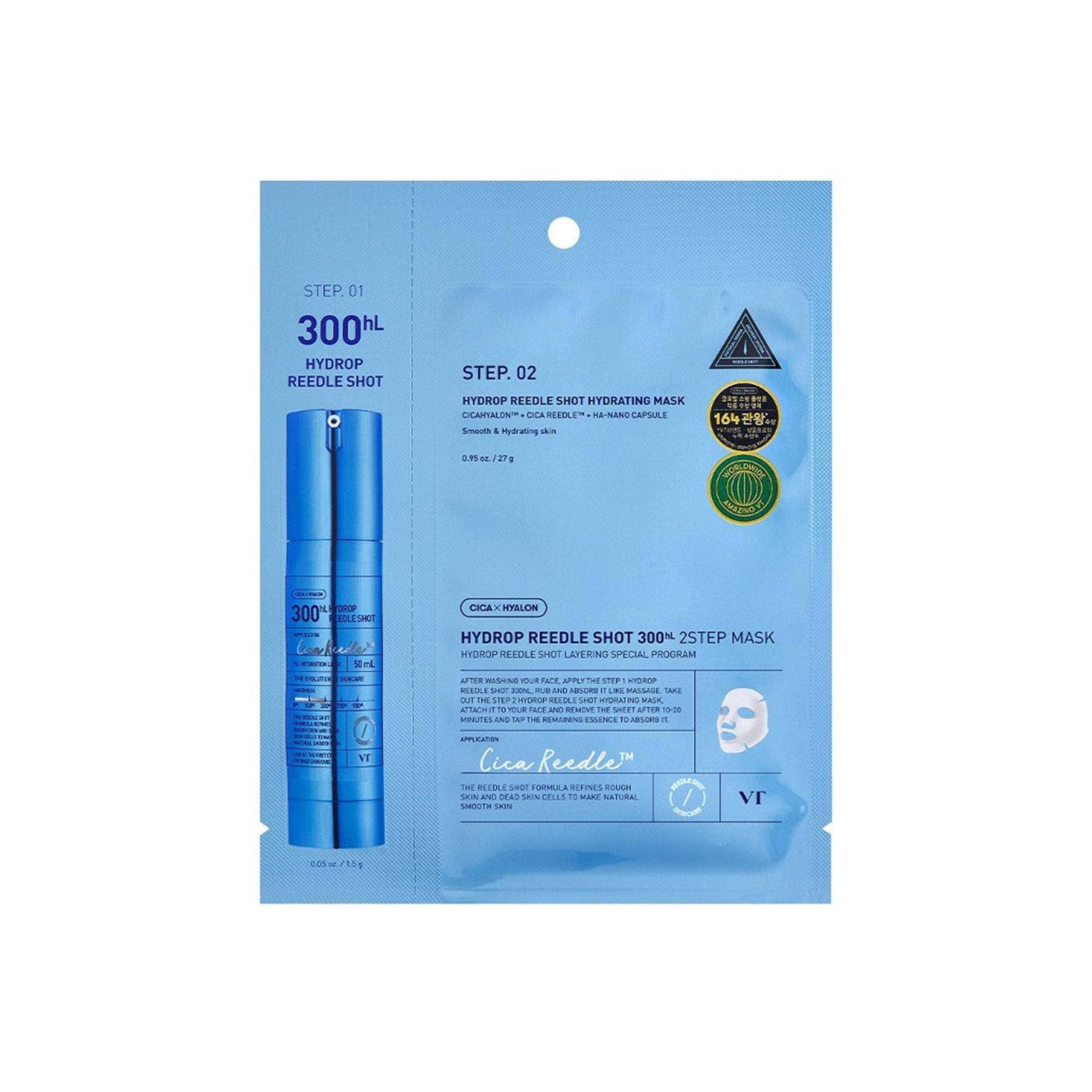 VT Cosmetics Hydrop Reedle Shot 300hl 2-Step Mask