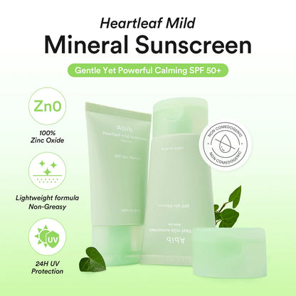 Abib Heartleaf Mild Sunscreen Relief Tube