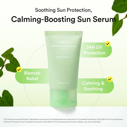 Abib Heartleaf Mild Sunscreen Relief Tube