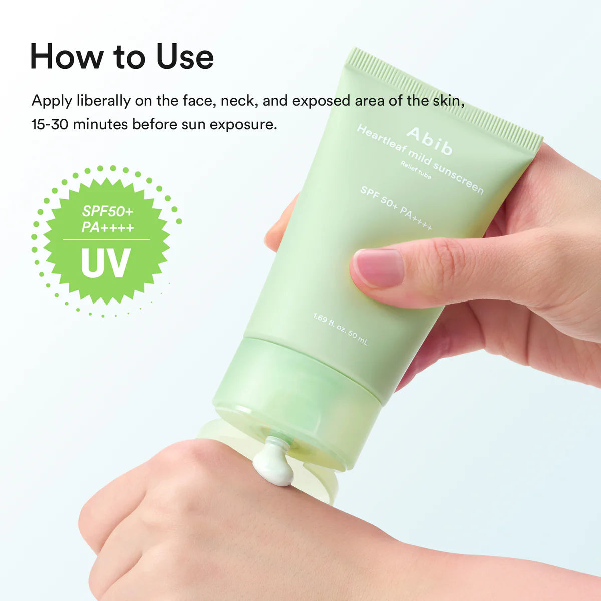 Abib Heartleaf Mild Sunscreen Relief Tube