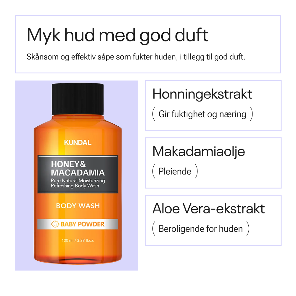 Kundal Honey &amp; Macadamia Pure Body Wash Baby Powder 100 ml
