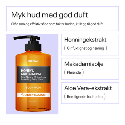 Kundal Honey &amp; Macadamia Pure Body Wash Cherry Blossom 500ml
