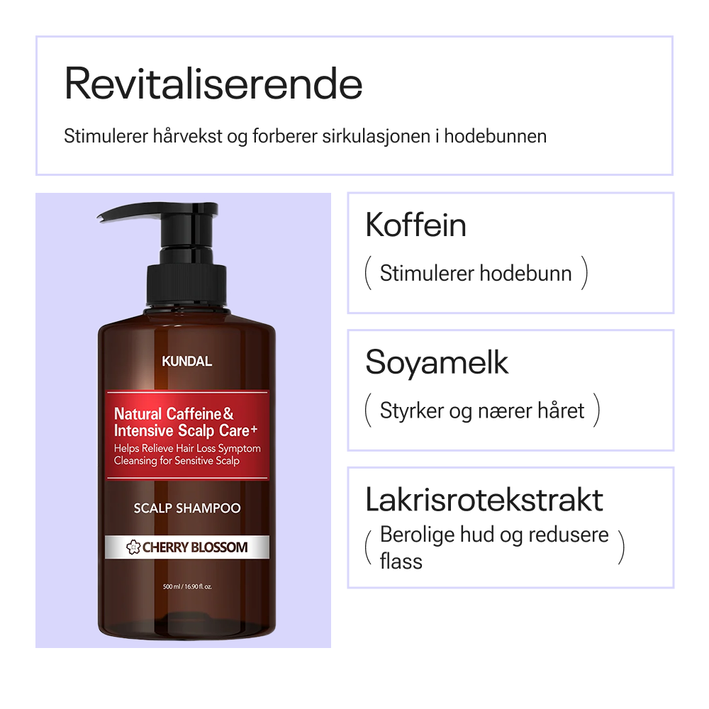 Kundal Natural Caffeine &amp; Intensive Scalp Care+ Shampoo Cherry Blossom 500ml