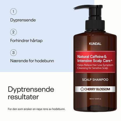 Kundal Natural Caffeine &amp; Intensive Scalp Care+ Shampoo Cherry Blossom 500ml