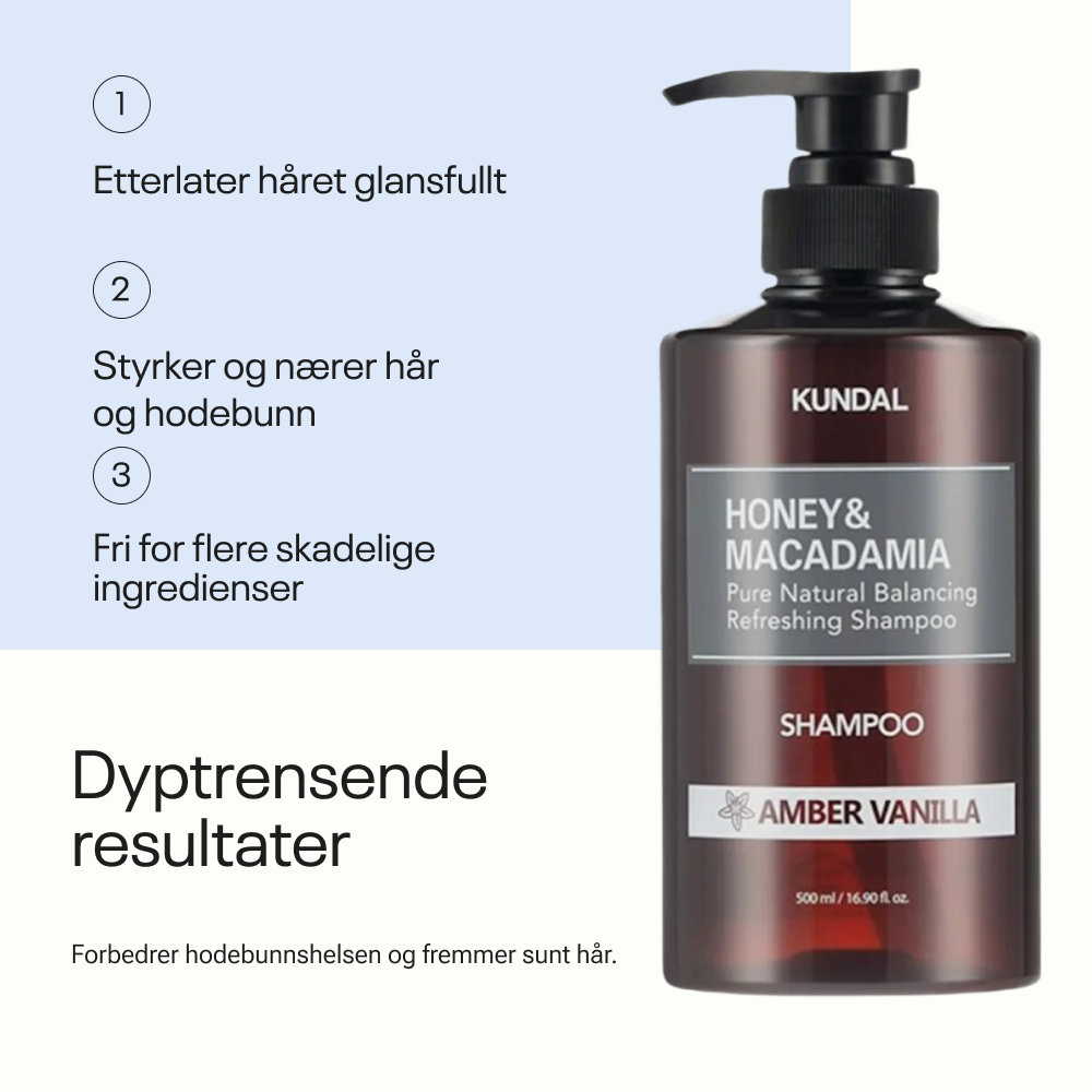 Kundal Honey &amp; Macadamia Pure Natural Refreshing Shampoo Amber Vanilla 500ml