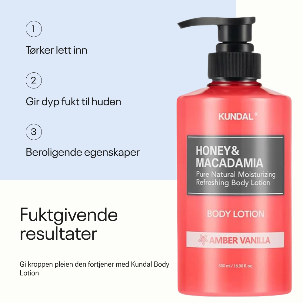 Kundal Honey &amp; Macadamia Pure Body Lotion Amber Vanilla 500ml