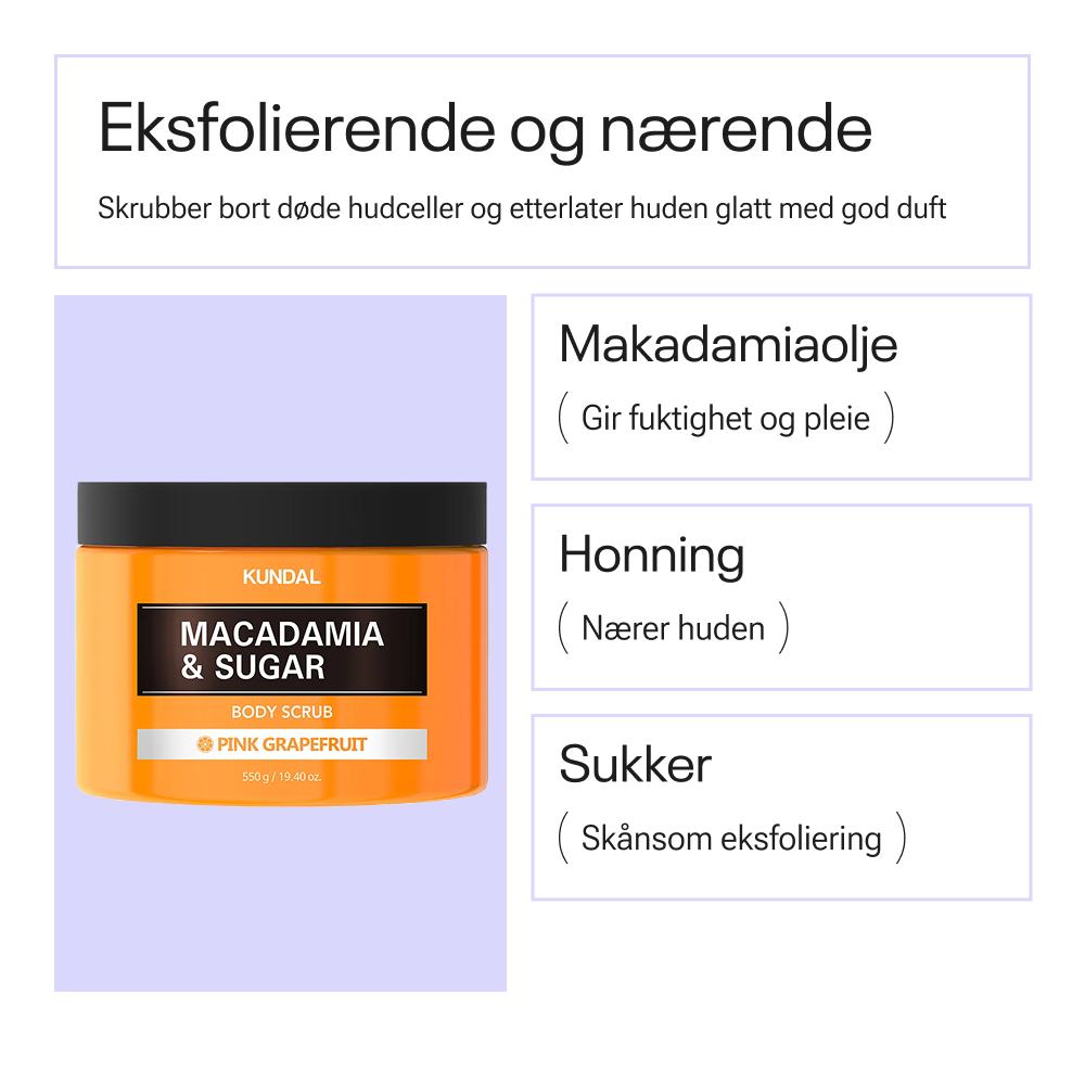 Kundal Macadamia &amp; Sugar Body Scrub Pink Grapefruit 550g