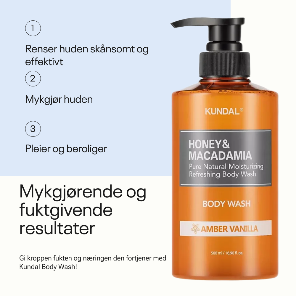 Kundal Honey &amp; Macadamia Pure Body Wash Amber Vanilla 500ml